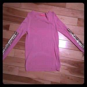 Long sleeve sequin blouse